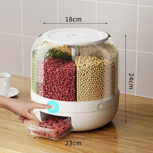 Dispensador Giratorio 360° para Arroz y Granos