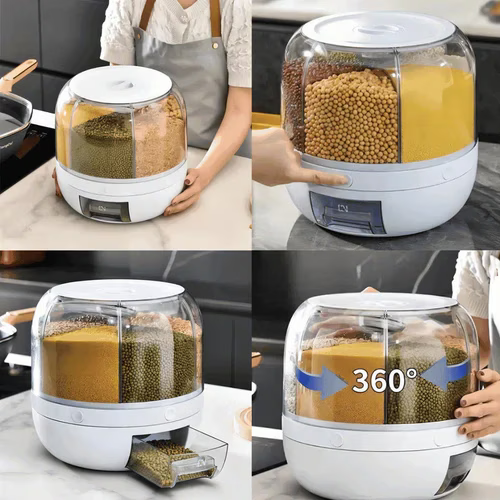 Dispensador Giratorio 360° para Arroz y Granos