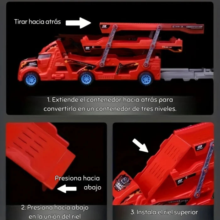 Juego de lanzador de rieles deformados y ligeros + 6 minicoches de aleación GRATIS