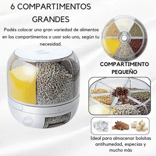 Dispensador Giratorio 360° para Arroz y Granos