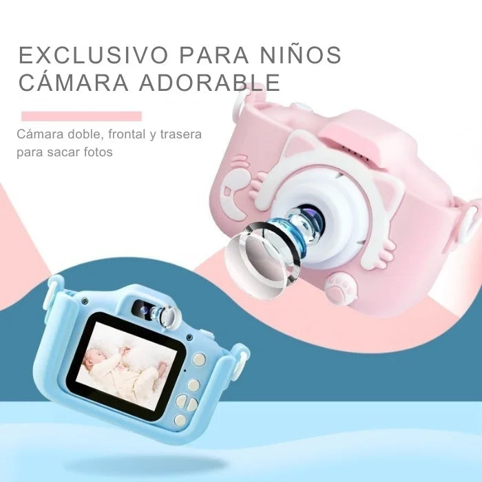 Mini cámara infantil recargable + REGALO