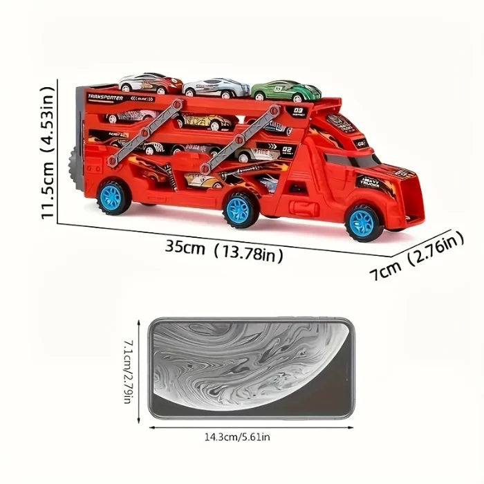 Juego de lanzador de rieles deformados y ligeros + 6 minicoches de aleación GRATIS