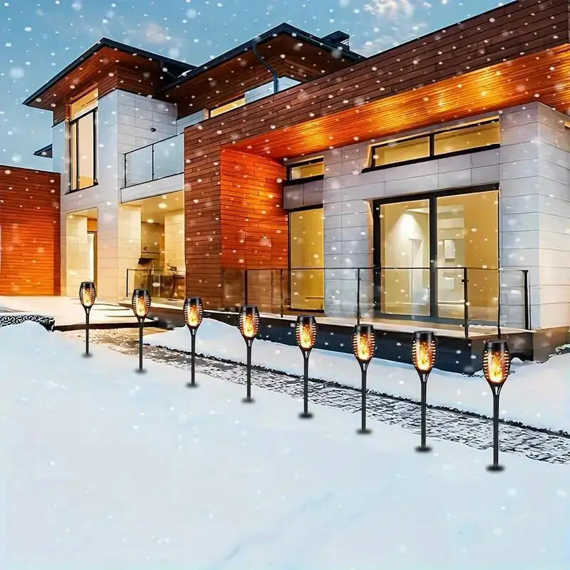 lámpara solar de llama LED