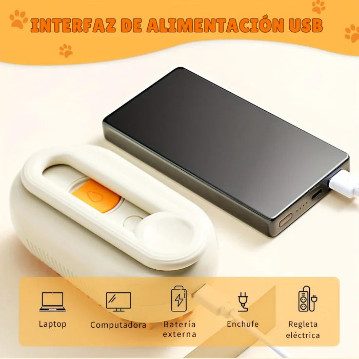 Cepillo de Vapor 3 en 1 para perros y gatos + Pelota Interactiva